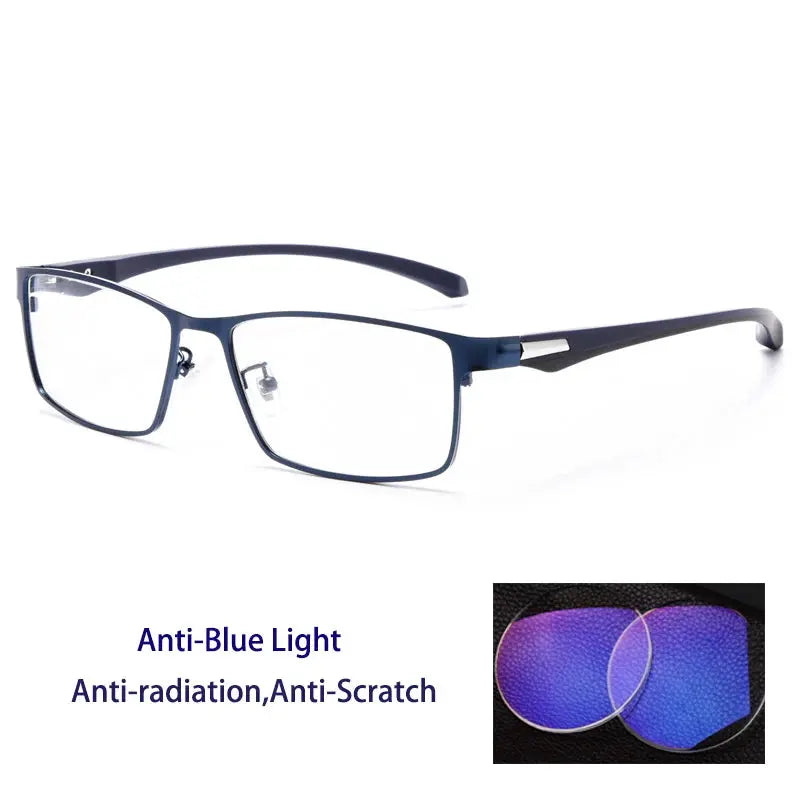 Men's Square Full Rim Alloy Reading Glasses 66071 — view 3 | Rx Spectacle