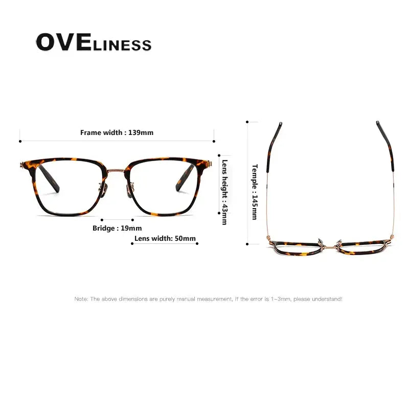 Unisex Square Full Rim Titanium Prescription Glasses 80978 — view 6 | Rx Spectacle