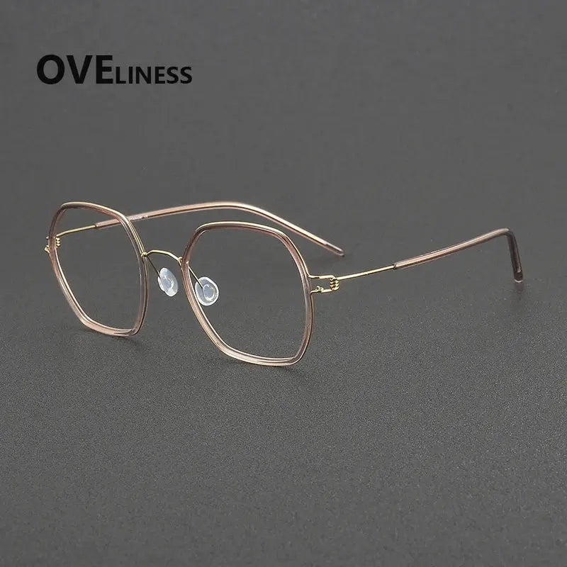 Women's Polygon Full Rim Titanium Prescription Glasses 381044 — view 7 | Rx Spectacle