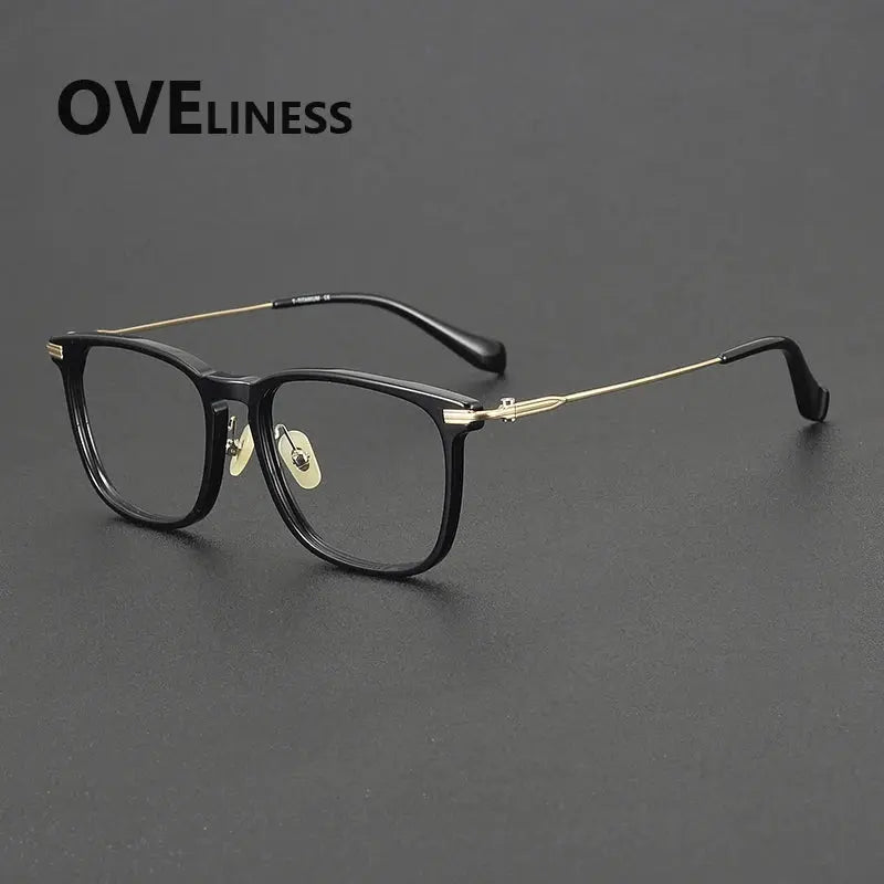 Unisex Square Full Rim Titanium Oversized Prescription Glasses 90003 — view 4 | Rx Spectacle