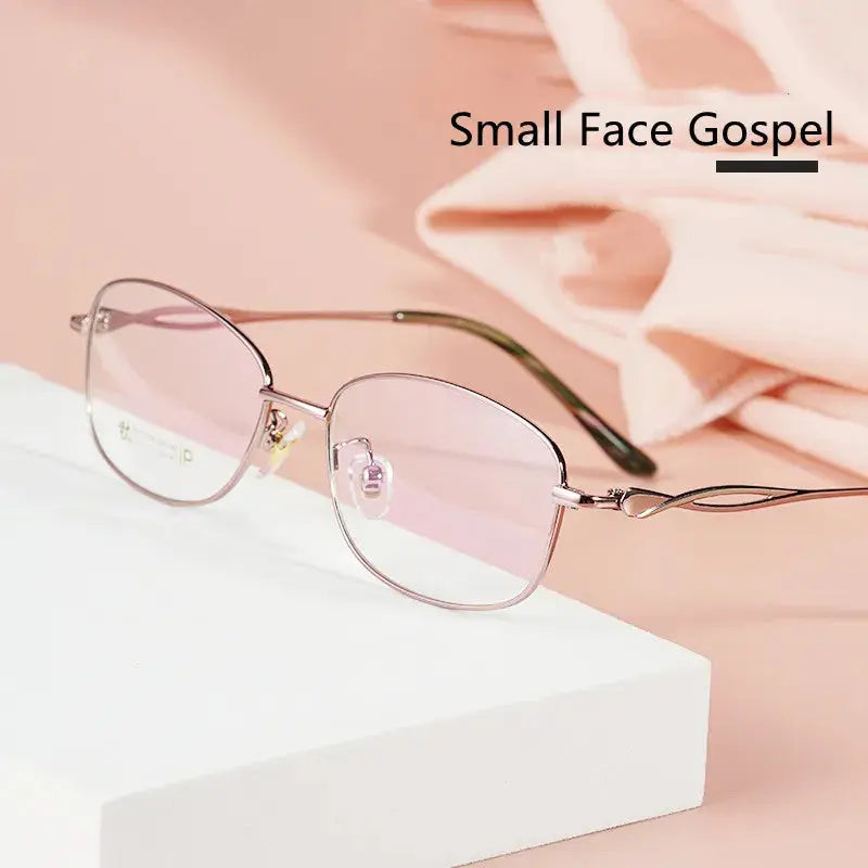 Women's Rectangular Full Rim Titanium Reading Glasses 3520x — view 2 | Rx Spectacle