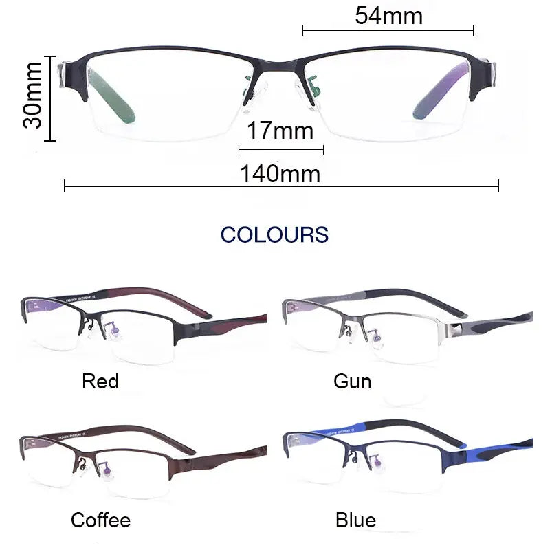 Unisex Square Semi-Rimless Titanium Prescription Glasses 62681 — view 2 | Rx Spectacle