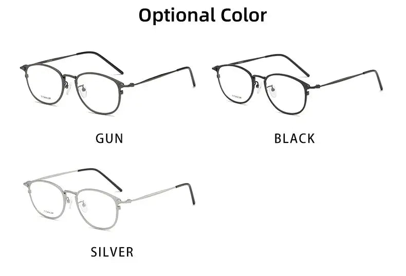 Unisex Round Full Rim Titanium Prescription Glasses J1073 — view 10 | Rx Spectacle