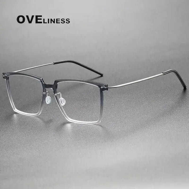 Unisex Square Full Rim Titanium Prescription Glasses 366577 — view 6 | Rx Spectacle