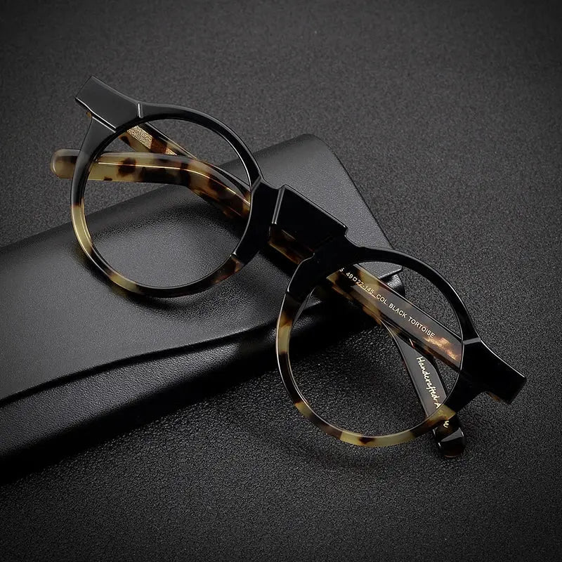 Unisex Round Full Rim Acetate Prescription Glasses 1465 — view 4 | Rx Spectacle