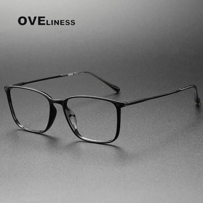 Unisex Square Full Rim Titanium Prescription Glasses 8636 — view 4 | Rx Spectacle