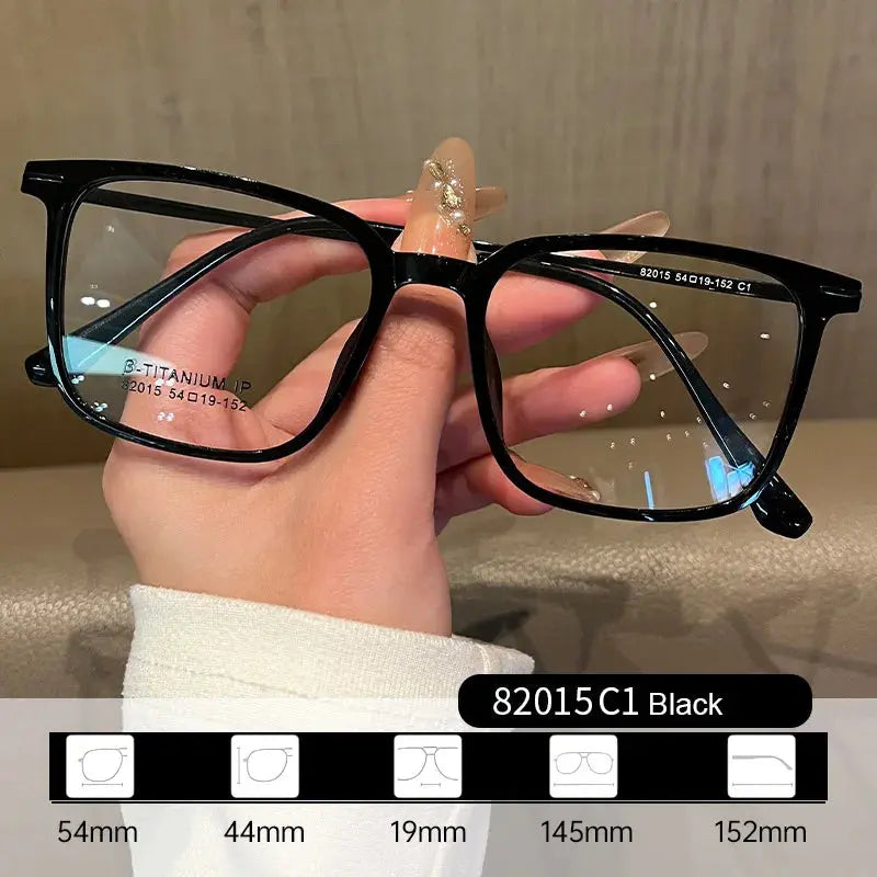Women's Square Full Rim Titanium Prescription Glasses 82015 — view 6 | Rx Spectacle
