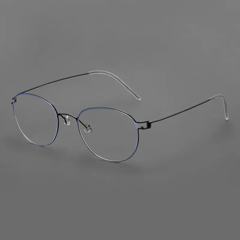 Women's Round Full Rim Titanium Screwless Prescription Glasses 70165 — view 5 | Rx Spectacle