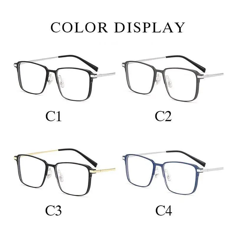 Men's Square Full Rim Titanium Prescription Glasses L5058 — view 6 | Rx Spectacle