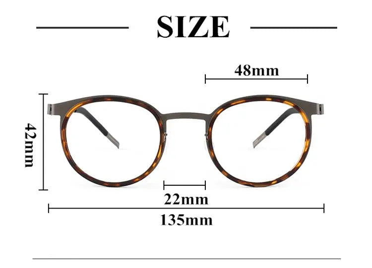 Women's Round Full Rim Titanium Prescription Glasses 199704 — view 2 | Rx Spectacle