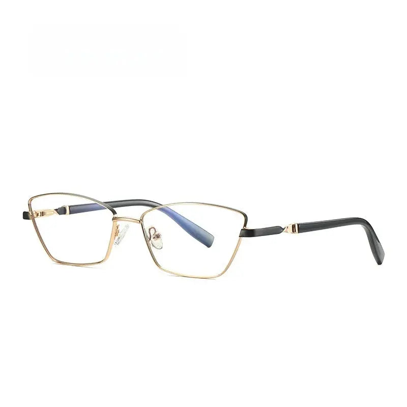 Women's Cat Eye Full Rim Alloy Prescription Glasses Y3012 — view 4 | Rx Spectacle