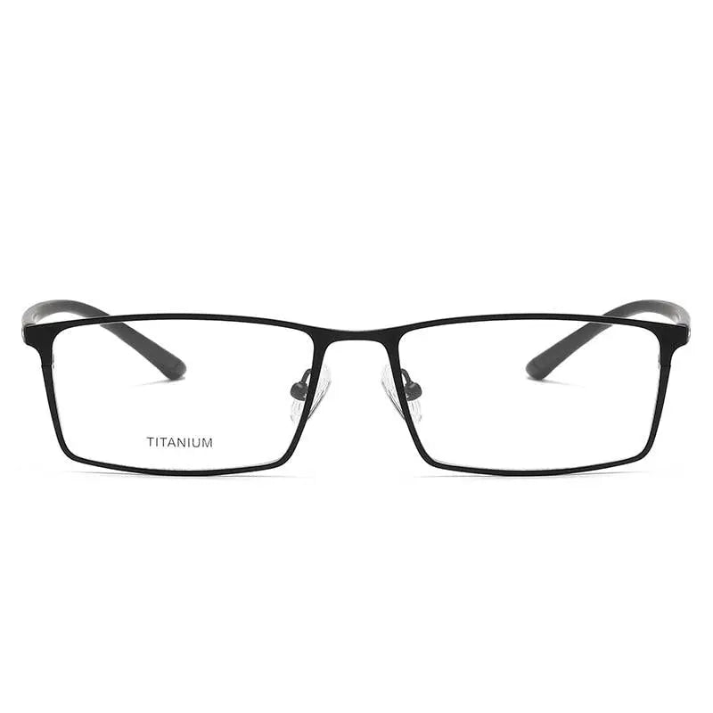 Unisex Square Full Rim Titanium Prescription Glasses P9850 — view 8 | Rx Spectacle