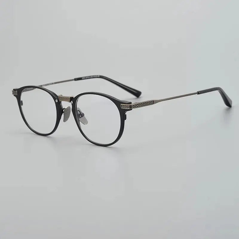 Unisex Oval Full Rim Titanium Prescription Glasses 92078 — view 3 | Rx Spectacle