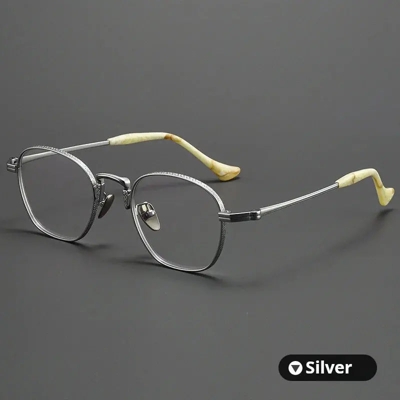 Men's Round Full Rim Titanium Prescription Glasses 808501 — view 5 | Rx Spectacle