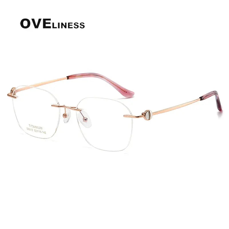 Women's Oval Rimless Titanium Prescription Glasses 196012 — view 8 | Rx Spectacle