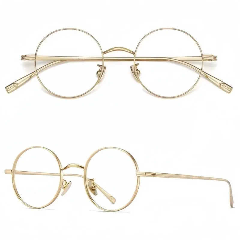 Women's Round Full Rim Titanium Prescription Glasses 5555 — view 5 | Rx Spectacle
