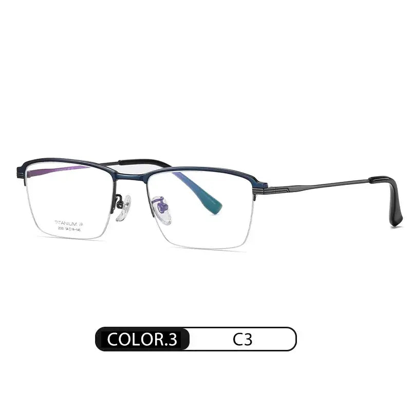 Women's Square Semi-Rimless Titanium Prescription Glasses 942033 — view 4 | Rx Spectacle