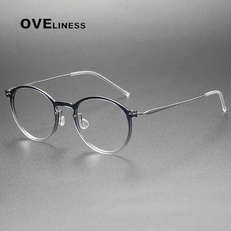 Unisex Round Full Rim Titanium Prescription Glasses 6541 — view 13 | Rx Spectacle