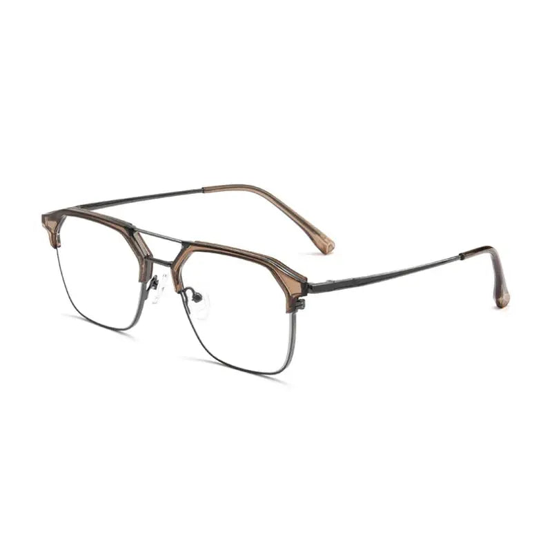 Unisex Square Full Rim TR90 Double Bridge Prescription Glasses 680874 — view 3 | Rx Spectacle