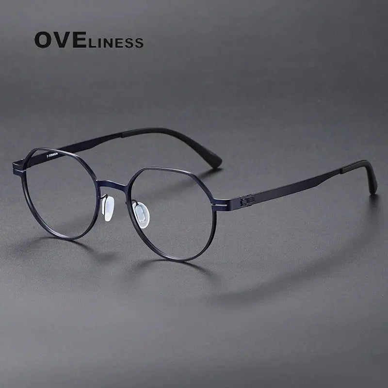 Unisex Round Full Rim Titanium Prescription Glasses 80992 — view 9 | Rx Spectacle