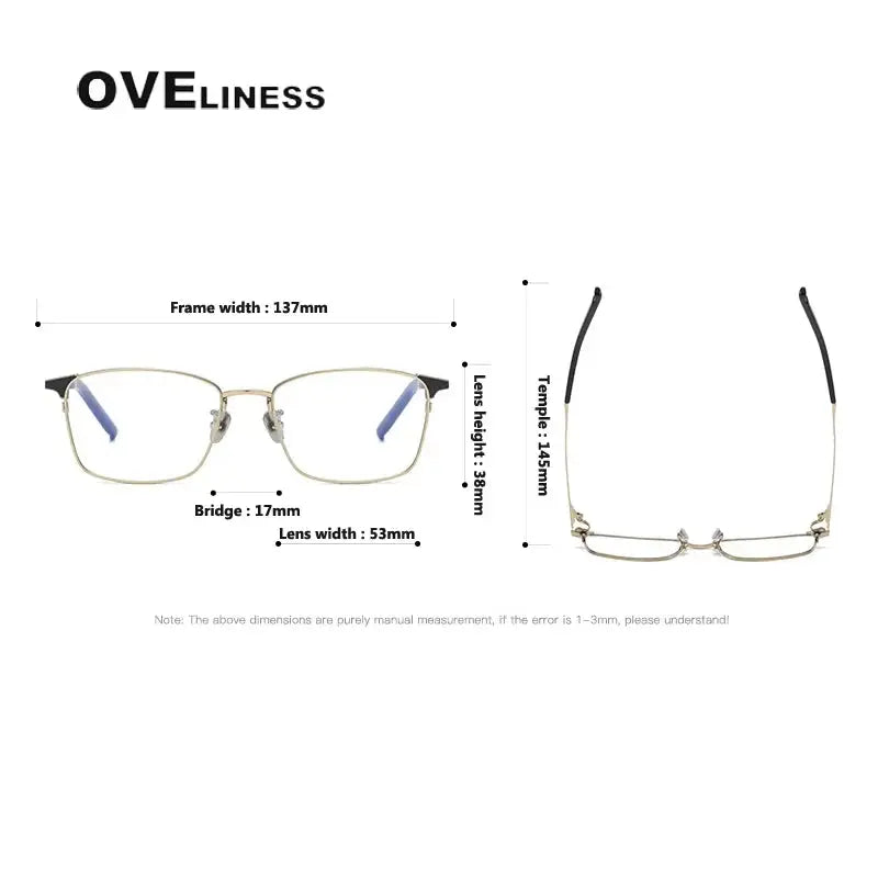Women's Square Full Rim Titanium Prescription Glasses 68961 — view 2 | Rx Spectacle