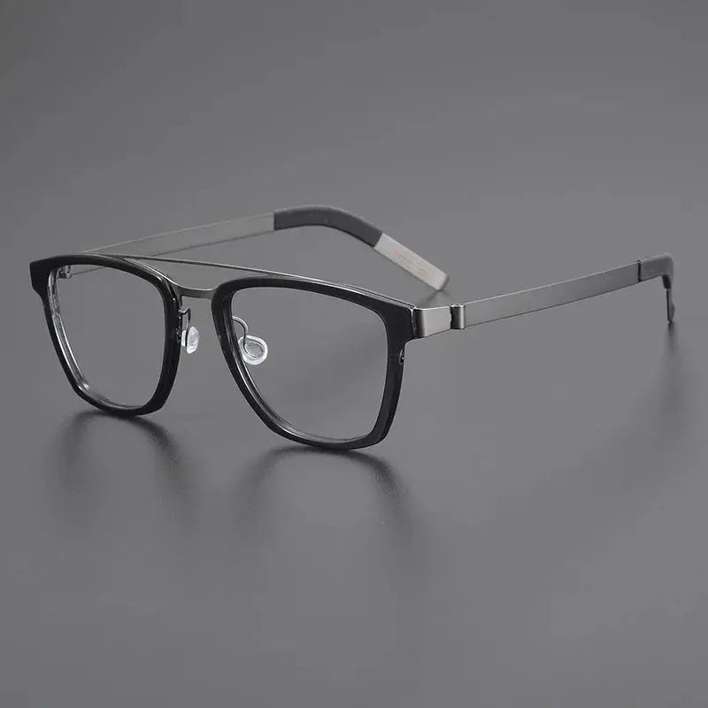 Unisex Square Full Rim Titanium Double Bridge Prescription Glasses 4507 — view 3 | Rx Spectacle
