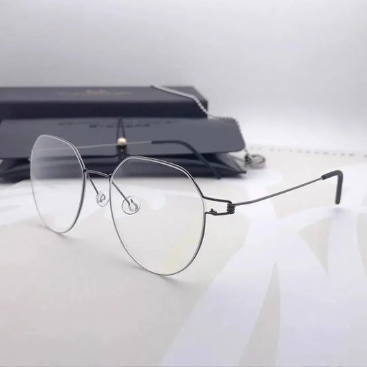 Women's Round Full Rim Titanium Flat Top Prescription Glasses 64135 — view 1 | Rx Spectacle
