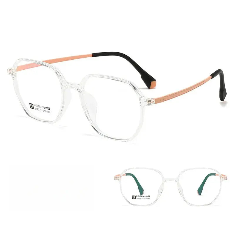 Women's Polygon Full Rim Titanium Prescription Glasses 55062 — view 5 | Rx Spectacle