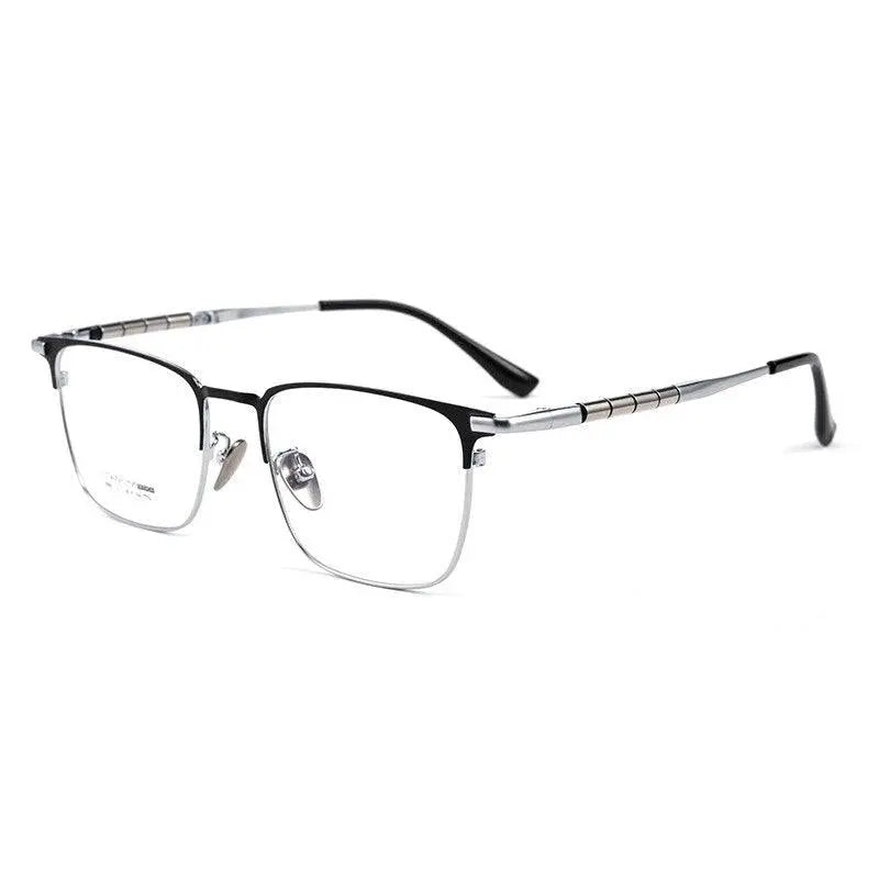 Men's Square Full Rim Titanium Prescription Glasses 9009T — view 2 | Rx Spectacle