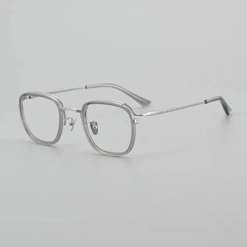 Unisex Square Full Rim Titanium Prescription Glasses 6015 — view 3 | Rx Spectacle