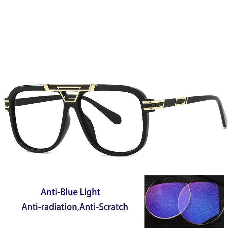 Men's Square Full Rim Double Bridge Prescription Glasses 271400 — view 5 | Rx Spectacle