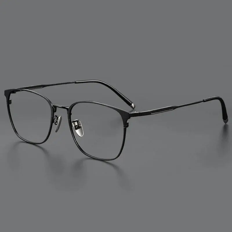 Unisex Square Full Rim Titanium Prescription Glasses 49976 — view 4 | Rx Spectacle