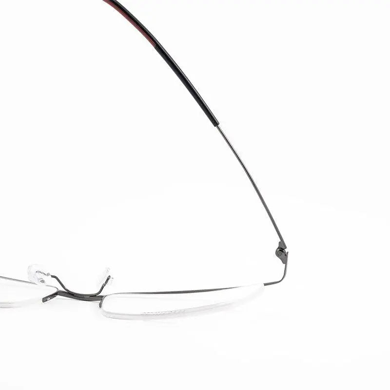 Men's Square Semi-Rimless Titanium Prescription Glasses 5502 — view 10 | Rx Spectacle