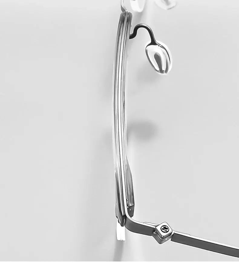 Unisex Square Semi-Rimless Titanium Prescription Glasses 2609 — view 11 | Rx Spectacle