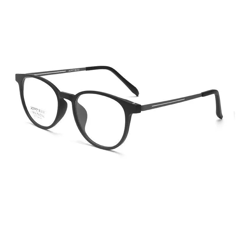 Unisex Round Full Rim Titanium Prescription Glasses 9836xp — view 7 | Rx Spectacle