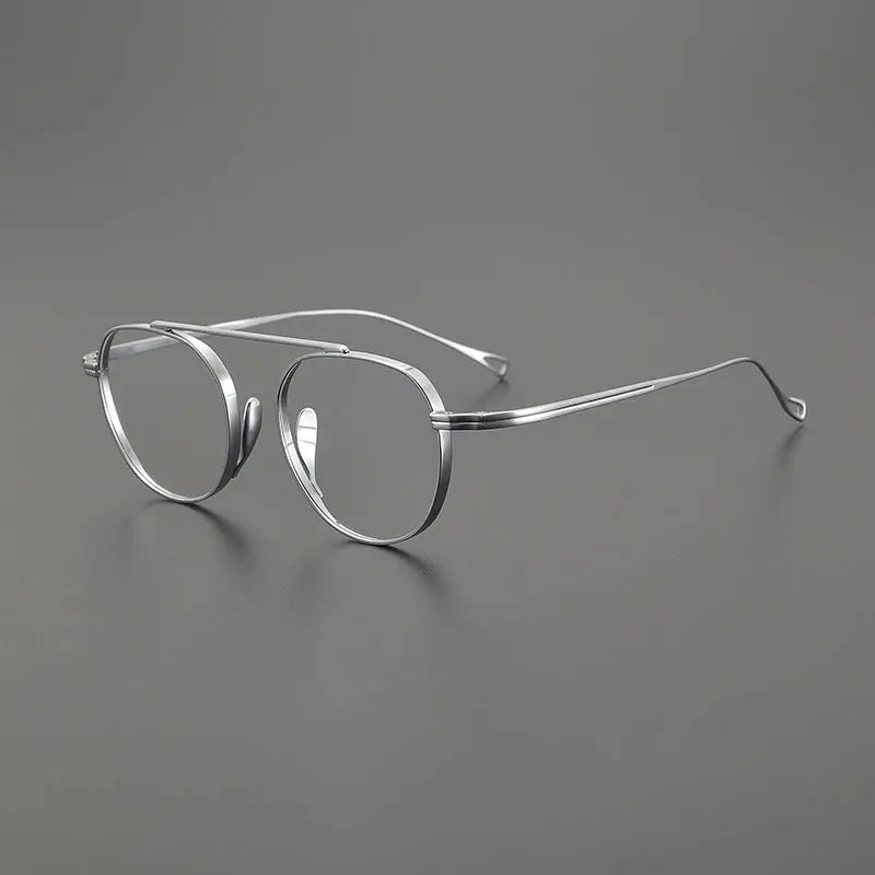 Unisex Polygon Full Rim Titanium Prescription Glasses 49503 — view 5 | Rx Spectacle