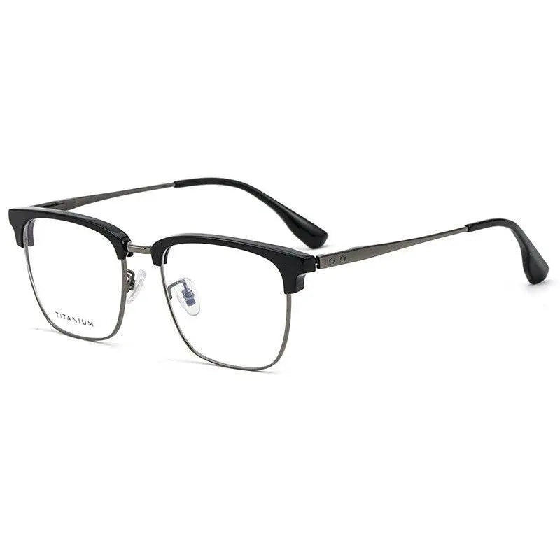 Men's Square Full Rim Titanium Prescription Glasses 8653cmh — view 4 | Rx Spectacle