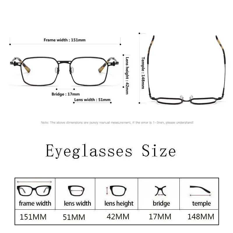 Men's Square Full Rim Titanium Oversized Prescription Glasses 85892 — view 2 | Rx Spectacle