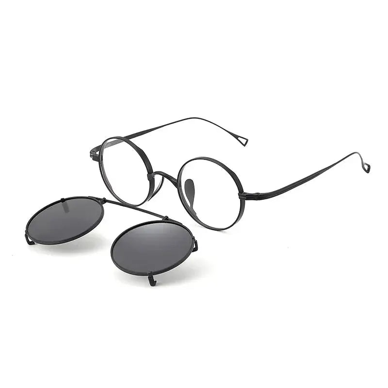 Women's Round Full Rim Titanium Clip-On Prescription Glasses 310518 — view 5 | Rx Spectacle