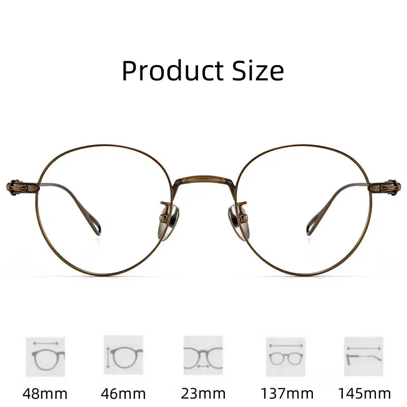 Women's Round Full Rim Titanium Prescription Glasses 88401 — view 2 | Rx Spectacle
