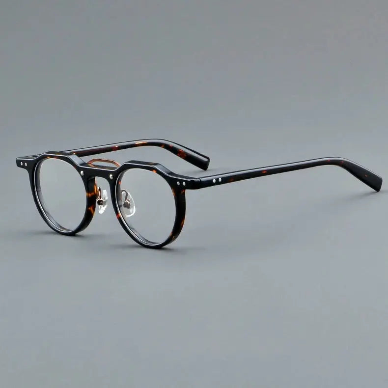 Unisex Round Full Rim Acetate Prescription Glasses Y5805 — view 8 | Rx Spectacle