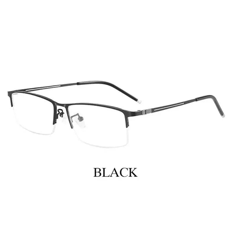 Men's Square Semi-Rimless Alloy Prescription Glasses P9031 — view 12 | Rx Spectacle