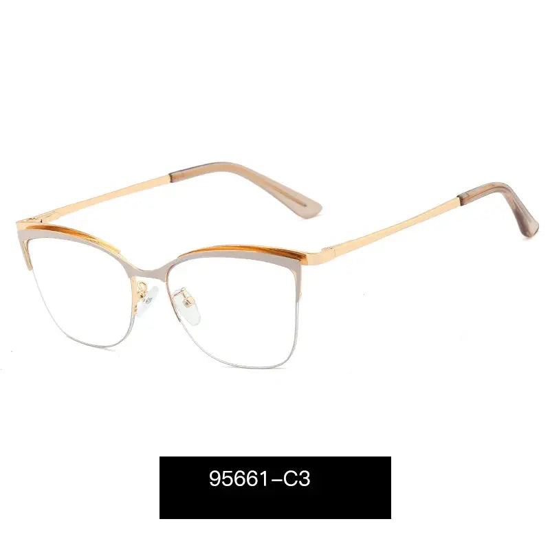 Women's Cat Eye Full Rim Alloy Prescription Glasses 95661 — view 5 | Rx Spectacle