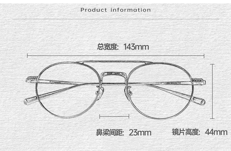 Unisex Round Full Rim Titanium Double Bridge Prescription Glasses 499020 — view 2 | Rx Spectacle
