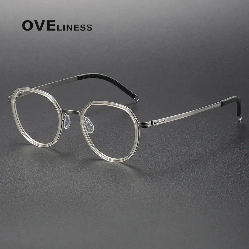 Women's Oval Full Rim Titanium Prescription Glasses 820319 — view 8 | Rx Spectacle