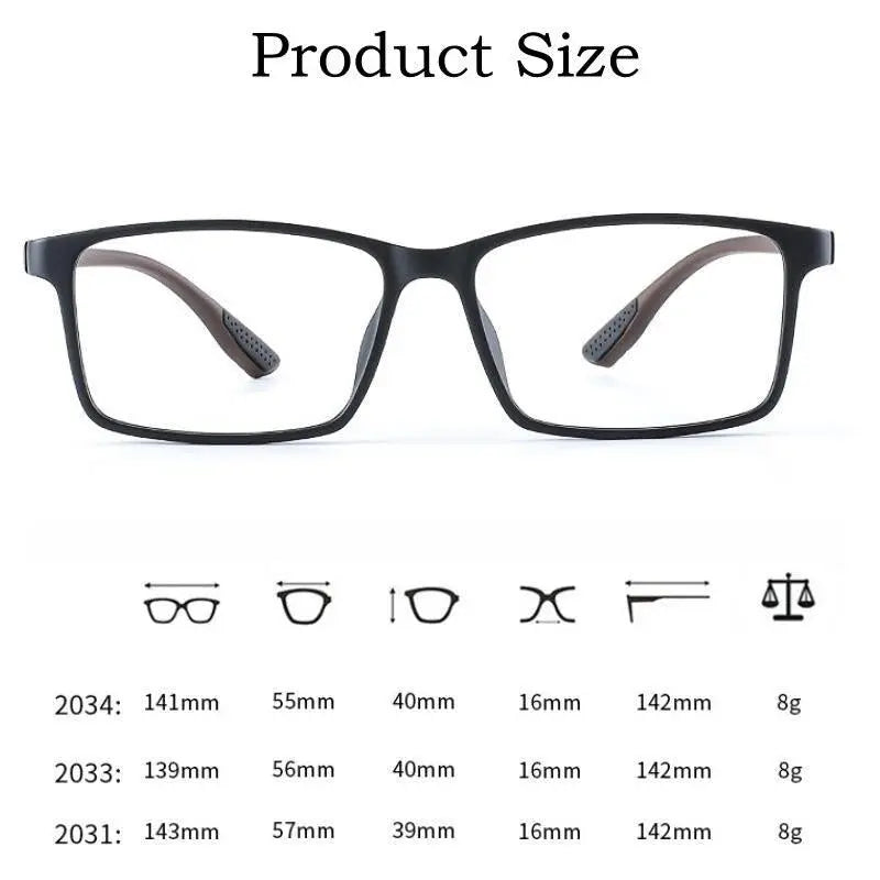 Unisex Square Full Rim TR90 Screwless Prescription Glasses 20-32-33-34 — view 20 | Rx Spectacle