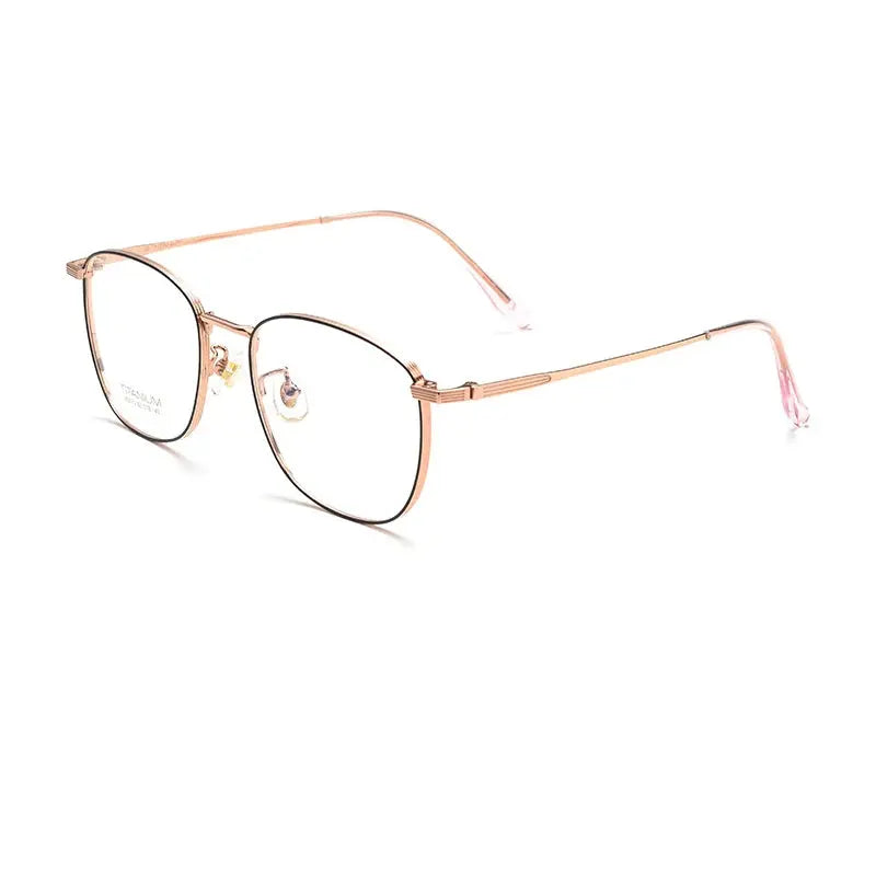 Women's Square Full Rim Titanium Prescription Glasses 5013 — view 8 | Rx Spectacle