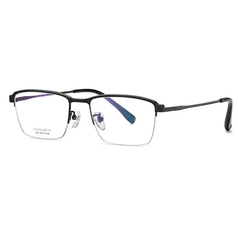 Women's Square Semi-Rimless Titanium Prescription Glasses 942033 — view 1 | Rx Spectacle