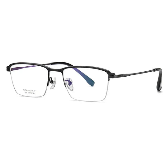 Women's Square Semi-Rimless Titanium Prescription Glasses 942033 — view 1 | Rx Spectacle