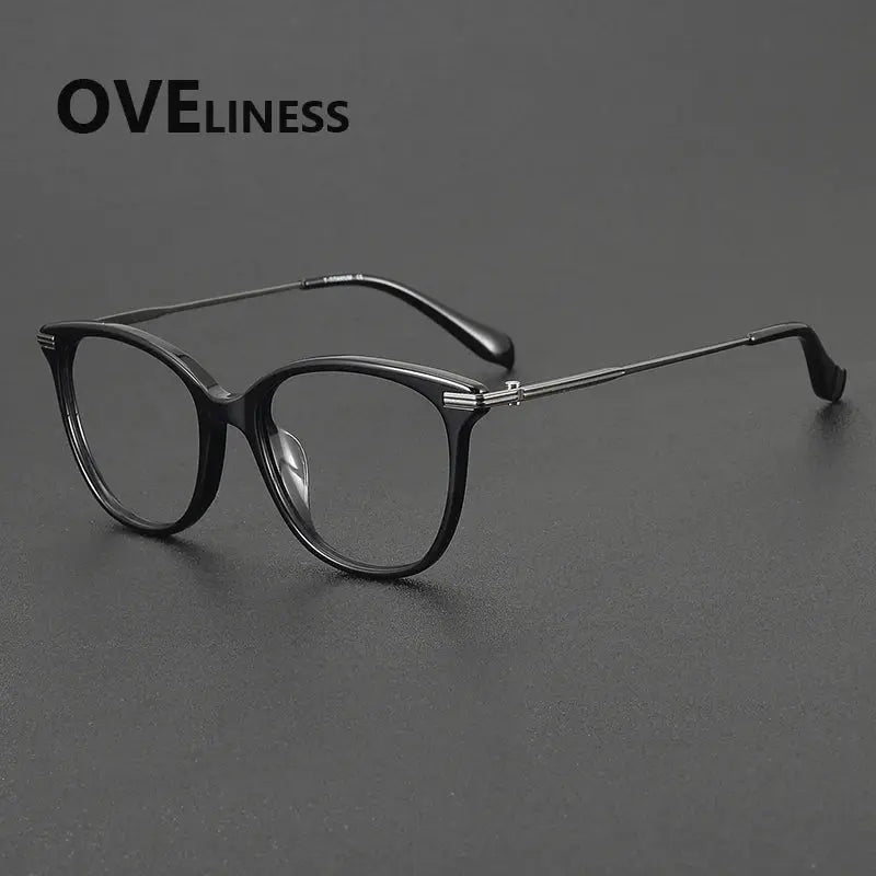 Women's Oval Full Rim Titanium Prescription Glasses 90005 — view 3 | Rx Spectacle